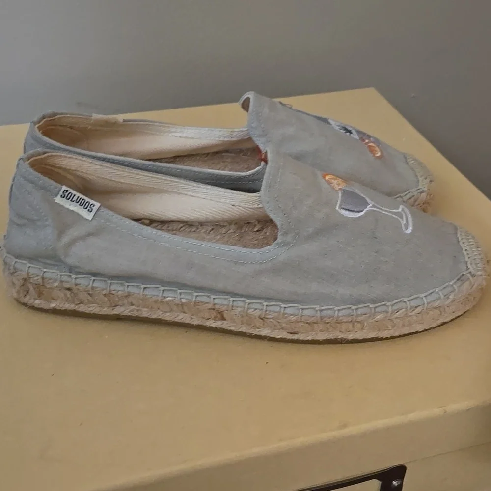 Soludos Women's Espadrilles with Fun Embroidery - Tan Size 7
